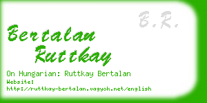 bertalan ruttkay business card